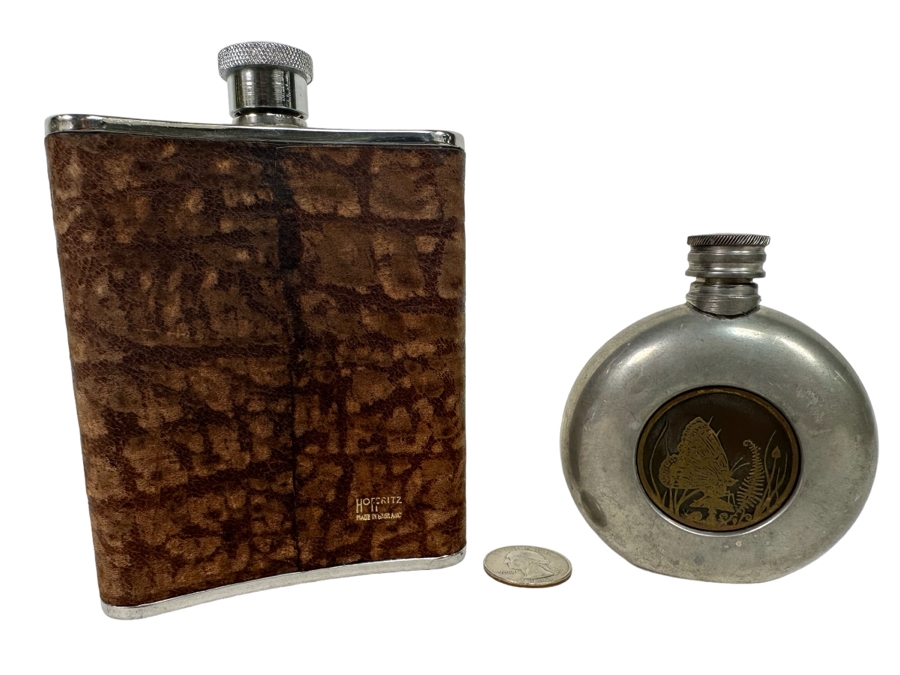 Pair Of Vintage British Flasks