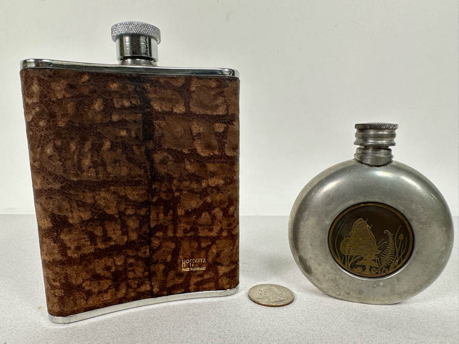 Pair Of Vintage British Flasks [Photo 3]
