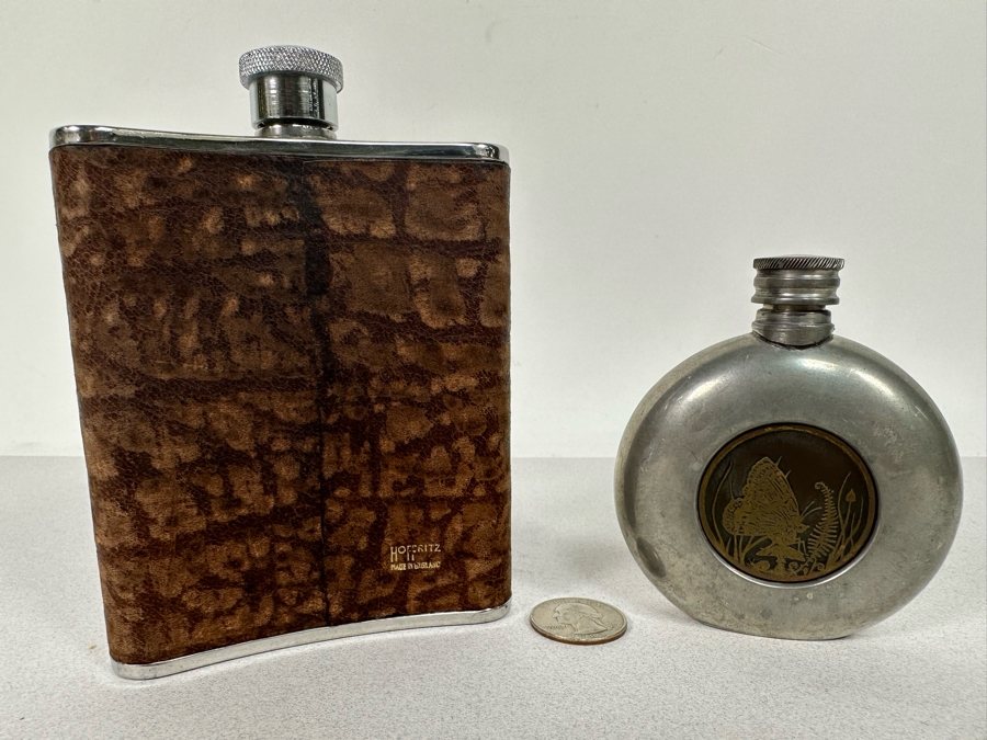 Pair Of Vintage British Flasks [Photo 2]