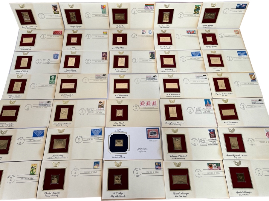 Collection Of 22Kt Gold Replica Stamps First Day Covers