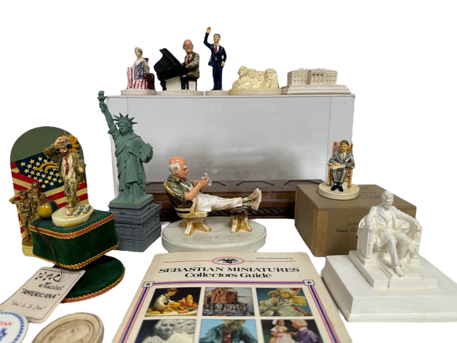 Collection Of Sebastian Miniatures Figurines And Hand Signed Book Most Figurines Are Hand Signed By Either Prescott Baston (Father) Or Woody Baston (Son) - See Photos [Photo 2]