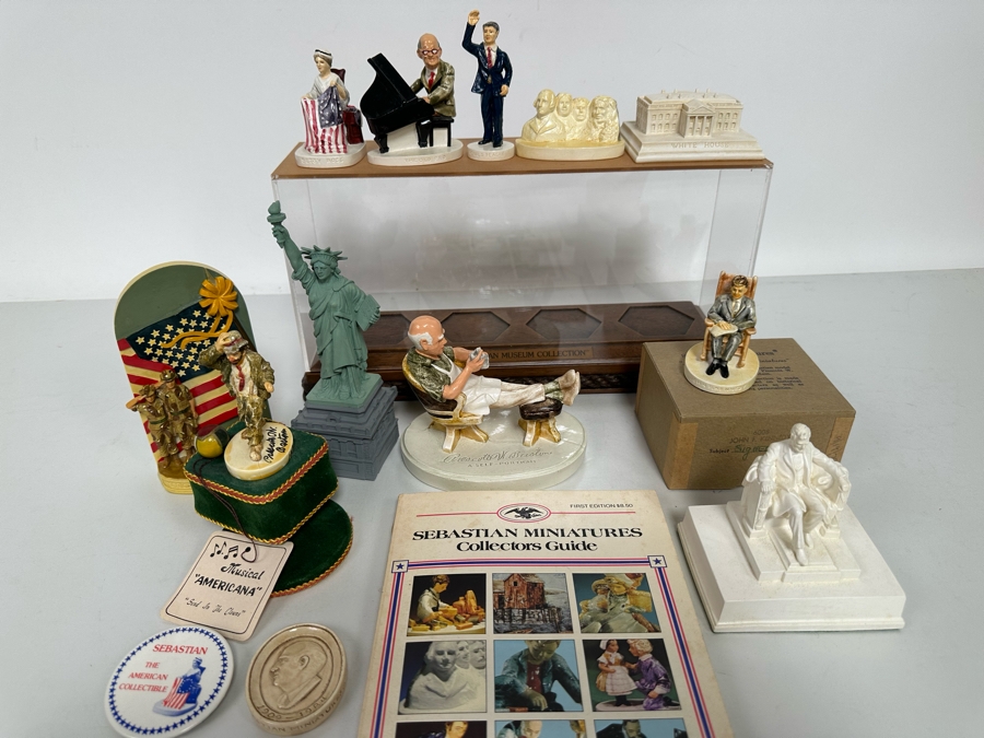 Collection Of Sebastian Miniatures Figurines And Hand Signed Book Most Figurines Are Hand Signed By Either Prescott Baston (Father) Or Woody Baston (Son) - See Photos [Photo 4]