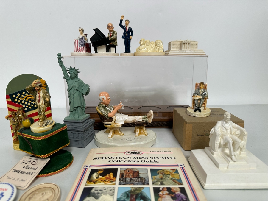 Collection Of Sebastian Miniatures Figurines And Hand Signed Book Most Figurines Are Hand Signed By Either Prescott Baston (Father) Or Woody Baston (Son) - See Photos [Photo 5]