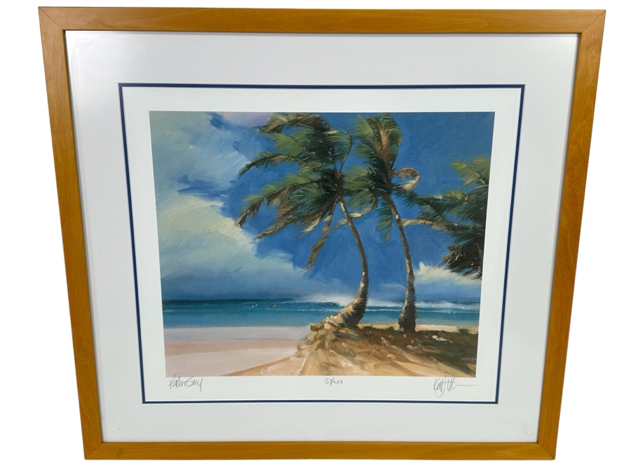 Hand Signed Limited Edition Print Titled 'Palm Sway' 21 X 19 Framed 29.5 X 26.5 [Photo 2]