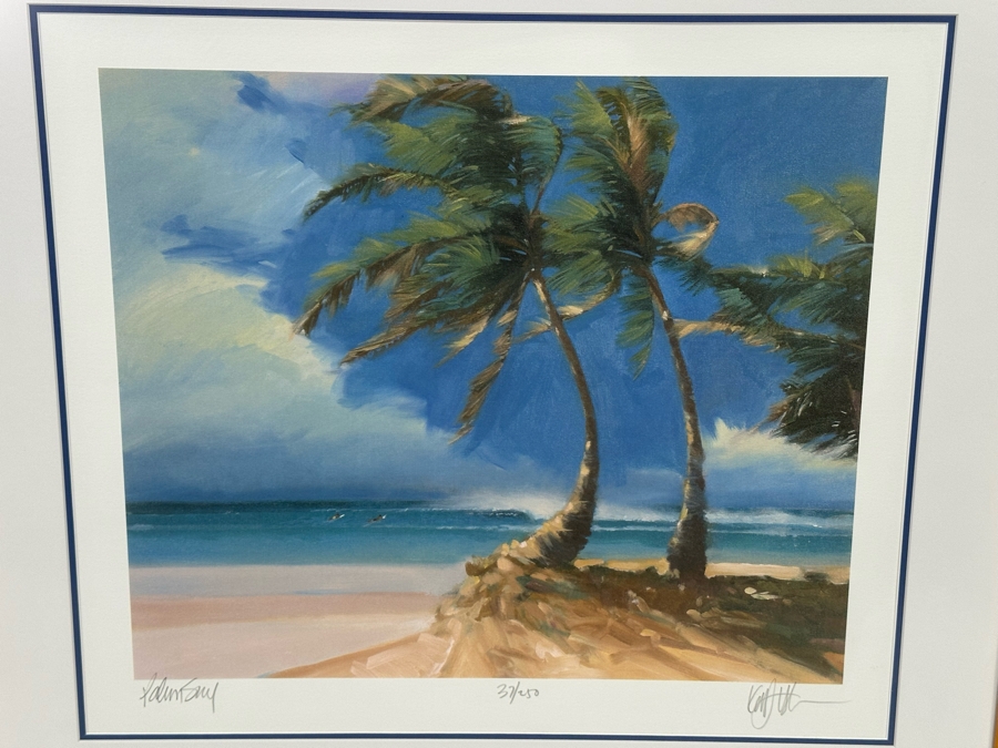 Hand Signed Limited Edition Print Titled 'Palm Sway' 21 X 19 Framed 29.5 X 26.5 [Photo 3]