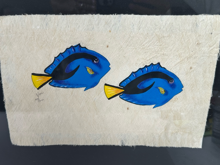 Pair Of Hand Signed Limited Edition Fish Prints Framed 23.5 X 20 [Photo 2]