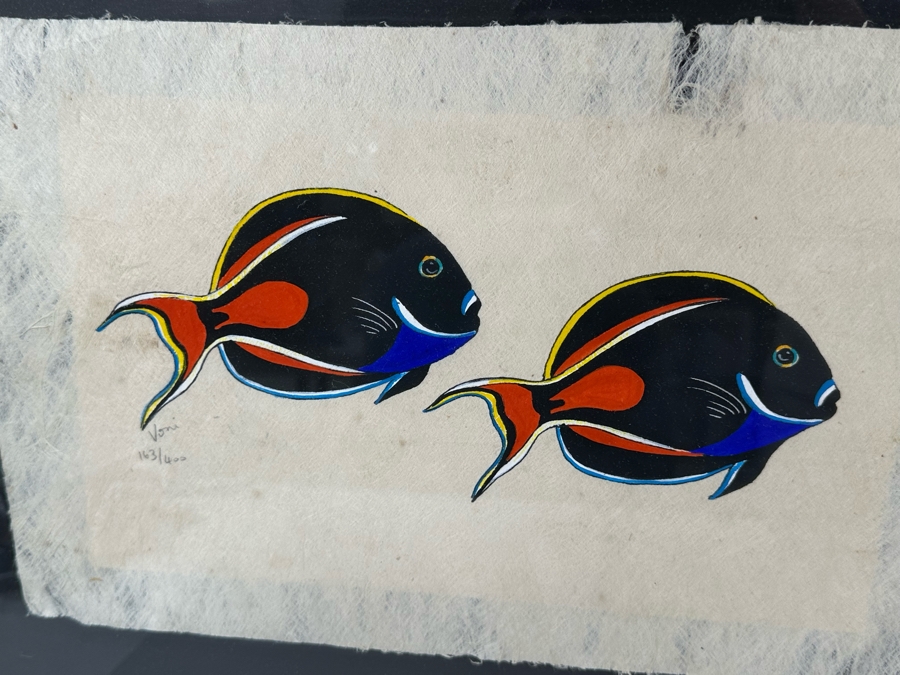 Pair Of Hand Signed Limited Edition Fish Prints Framed 23.5 X 20 [Photo 6]