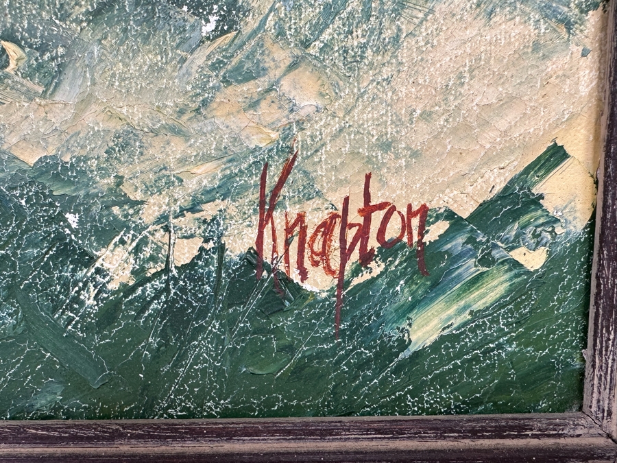 Signed Original Oil Painting Titled 'Old Helena' By San Diego Artist Ann Knapton 30 X 20 Framed 37.5 X 27.5 [Photo 7]