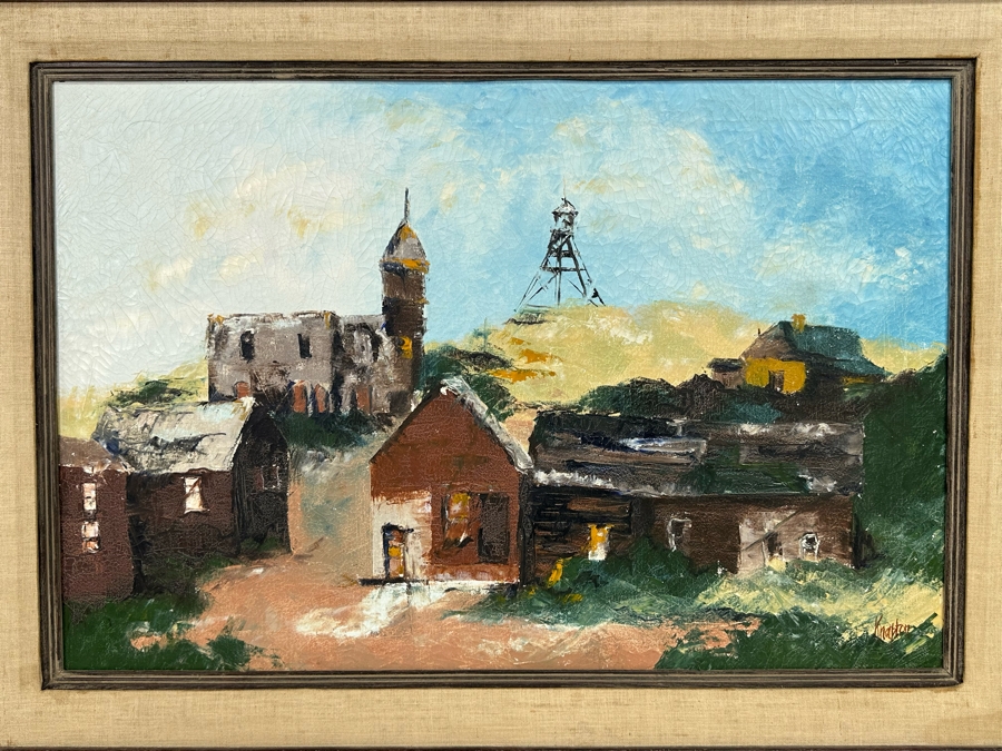 Signed Original Oil Painting Titled 'Old Helena' By San Diego Artist Ann Knapton 30 X 20 Framed 37.5 X 27.5 [Photo 3]