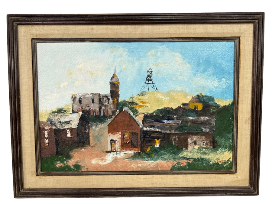 Signed Original Oil Painting Titled 'Old Helena' By San Diego Artist Ann Knapton 30 X 20 Framed 37.5 X 27.5 [Photo 2]