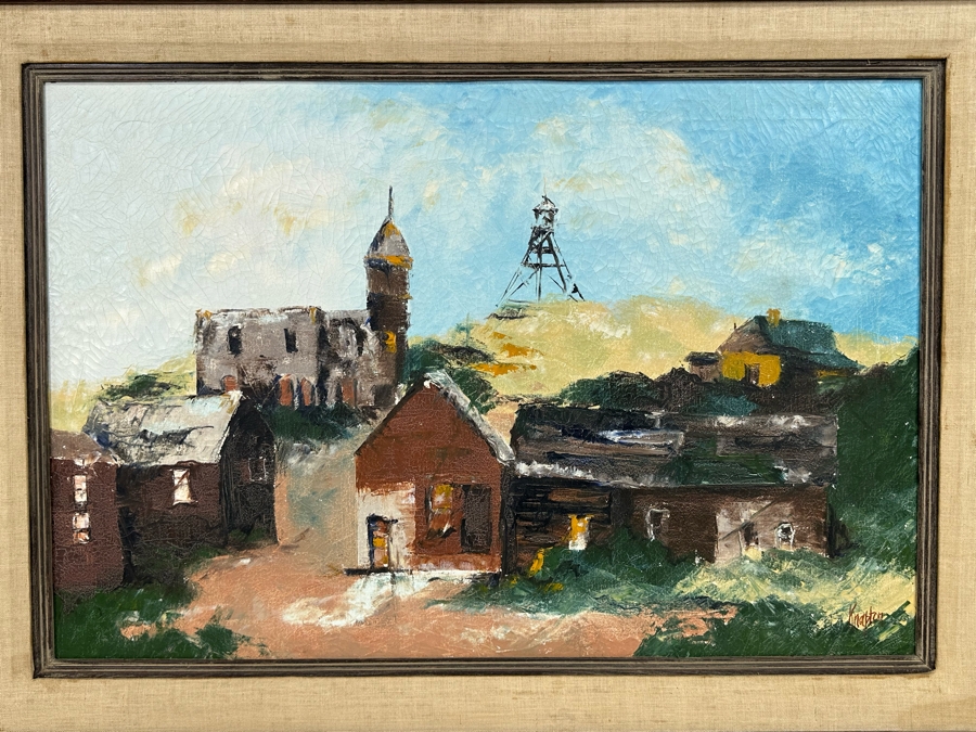 Signed Original Oil Painting Titled 'Old Helena' By San Diego Artist Ann Knapton 30 X 20 Framed 37.5 X 27.5 [Photo 1]
