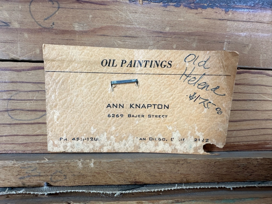 Signed Original Oil Painting Titled 'Old Helena' By San Diego Artist Ann Knapton 30 X 20 Framed 37.5 X 27.5 [Photo 9]