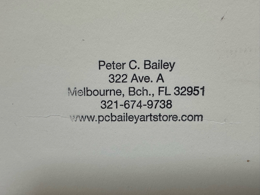 Hand Signed Limited Edition Red Hibiscus Flower Print By Peter C. Bailey 41.5 X 30 In Nice Wooden Bamboo Motif Frame 51.5 X 39.5 [Photo 8]