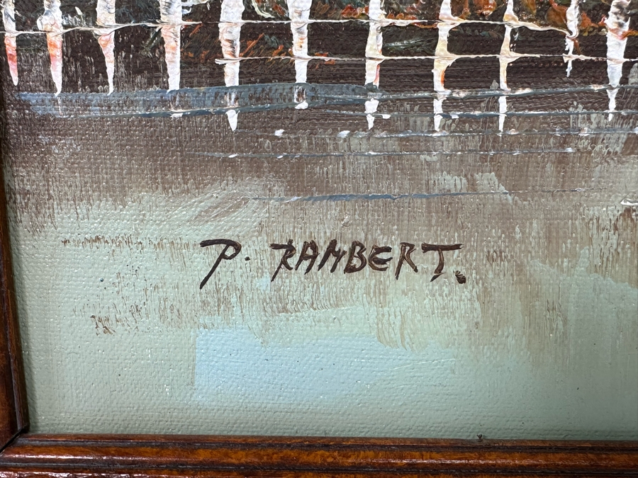 Original Parisian Cityscape Oil Painting On Canvas By Paul Rambert 24 X 20 Framed 29.5 X 25.5 [Photo 3]