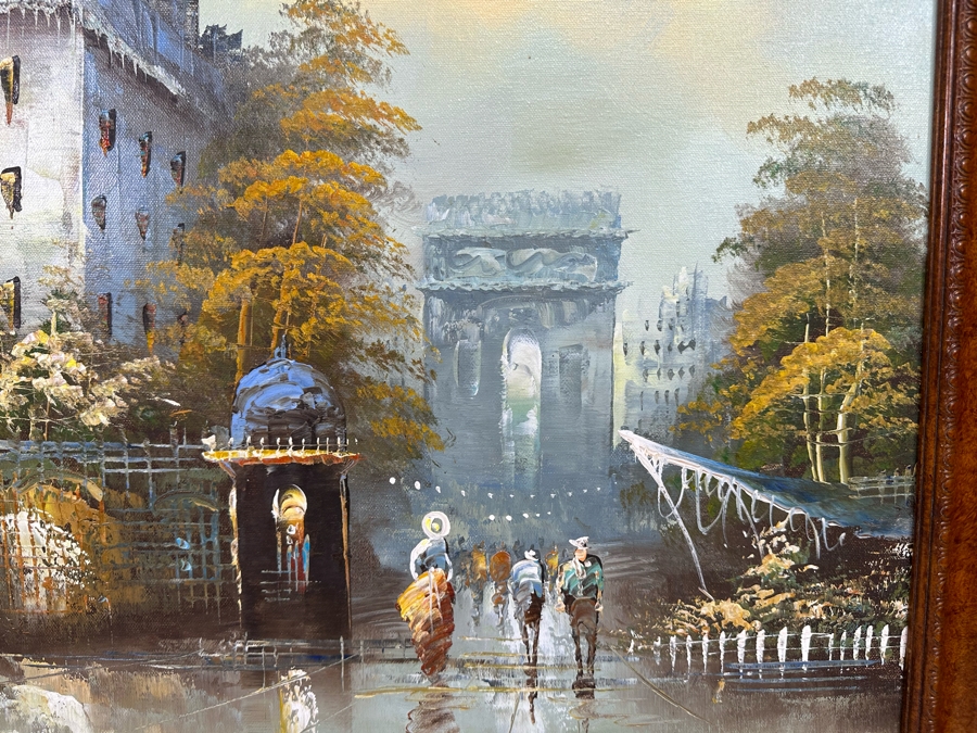 Original Parisian Cityscape Oil Painting On Canvas By Paul Rambert 24 X 20 Framed 29.5 X 25.5 [Photo 6]