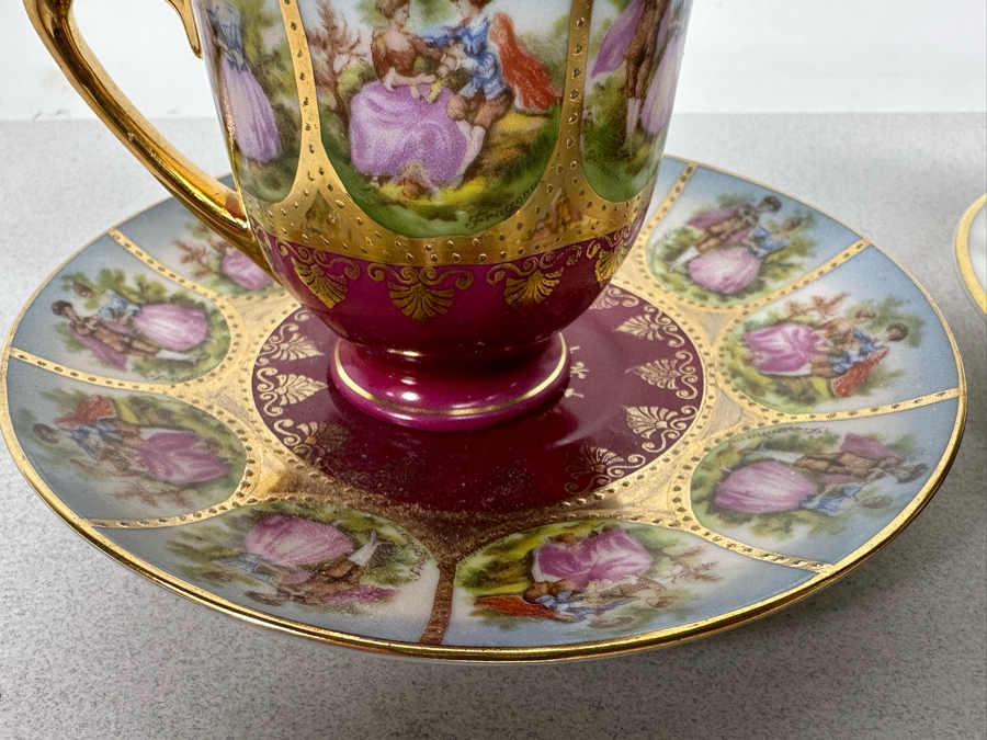 Pair Of Antique China Demitasse Cups And Saucers [Photo 6]