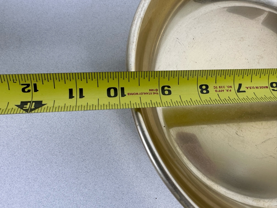 Pair Of Mid-Century Large Metal Ashtrays In Gold & Black 9.5R X 2H [Photo 8]