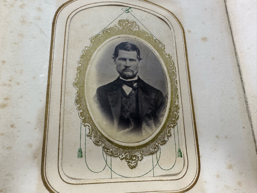 Antique Civil War Era Leather Photo Album With Photos 5W X 6H X 2.5D [Photo 21]