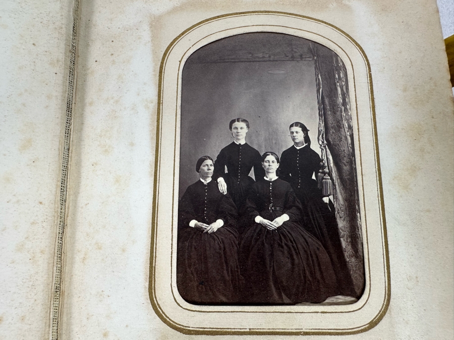 Antique Civil War Era Leather Photo Album With Photos 5W X 6H X 2.5D [Photo 16]