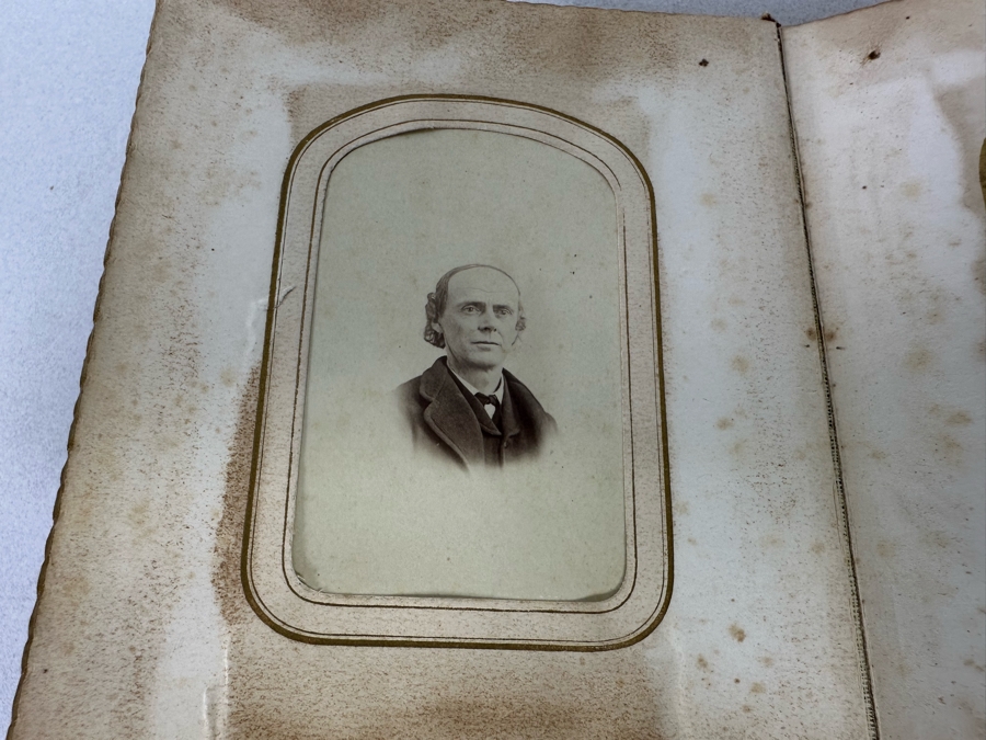 Antique Civil War Era Leather Photo Album With Photos 5W X 6H X 2.5D [Photo 17]