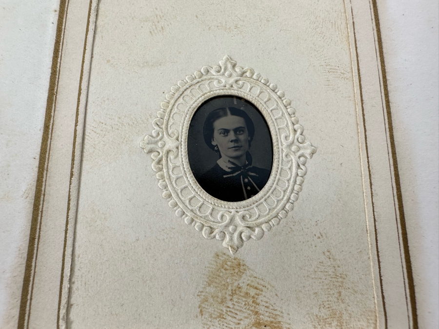 Antique Civil War Era Leather Photo Album With Photos 5W X 6H X 2.5D [Photo 27]