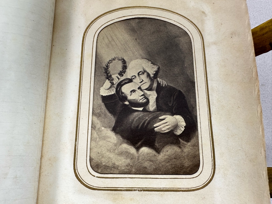 Antique Civil War Era Leather Photo Album With Photos 5W X 6H X 2.5D [Photo 13]