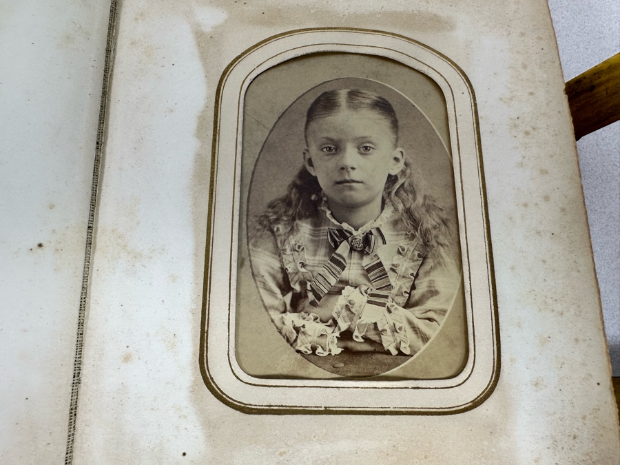 Antique Civil War Era Leather Photo Album With Photos 5W X 6H X 2.5D [Photo 28]