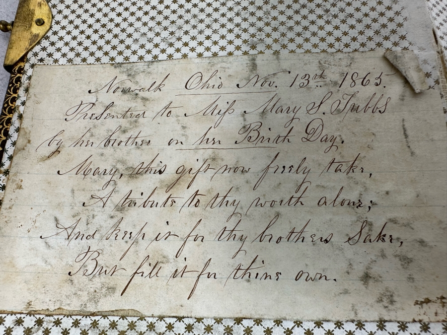 Antique Civil War Era Leather Photo Album With Photos 5W X 6H X 2.5D [Photo 12]