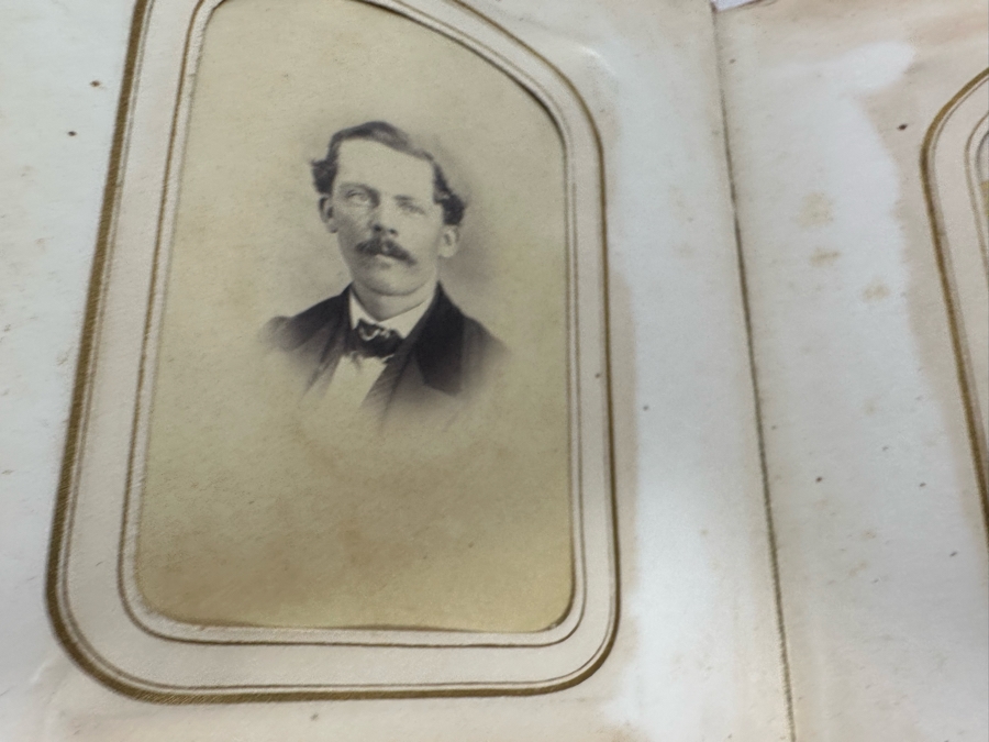 Antique Civil War Era Leather Photo Album With Photos 5W X 6H X 2.5D [Photo 24]