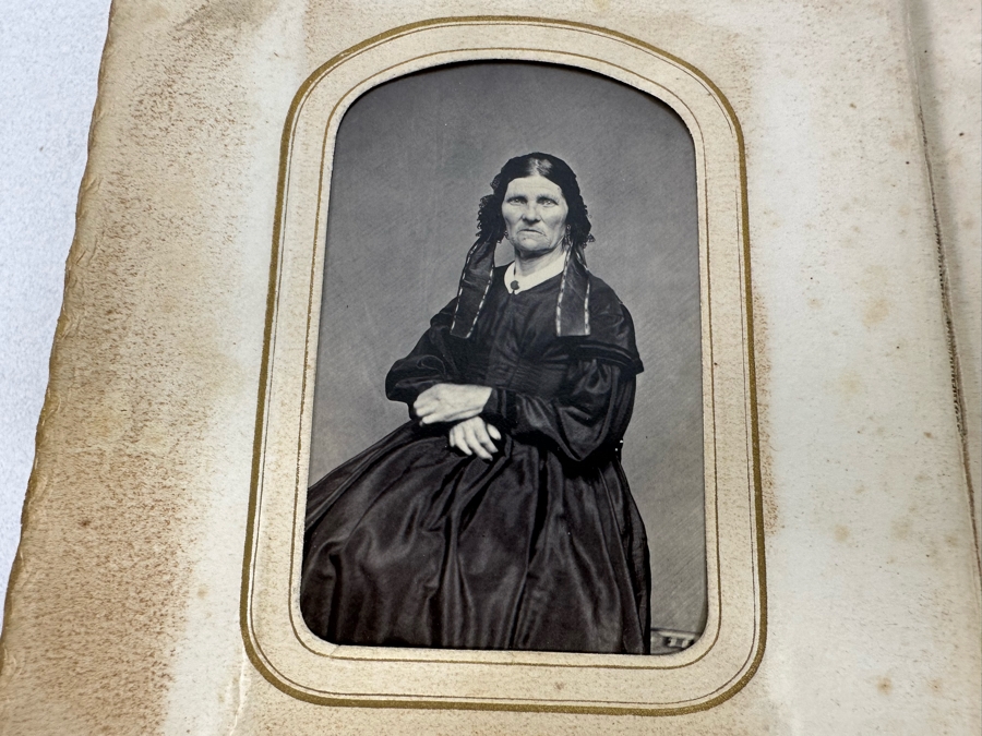 Antique Civil War Era Leather Photo Album With Photos 5W X 6H X 2.5D [Photo 14]