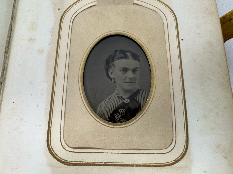 Antique Civil War Era Leather Photo Album With Photos 5W X 6H X 2.5D [Photo 26]