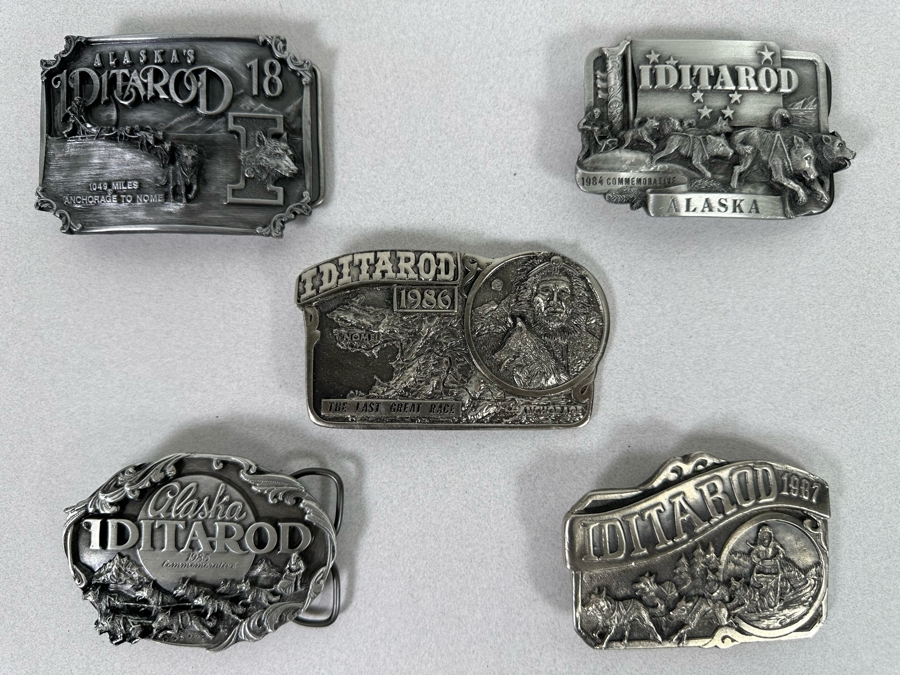 Collection Of Limited Edition Pewter Iditarod Belt Buckles [Photo 3]