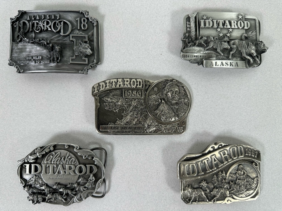Collection Of Limited Edition Pewter Iditarod Belt Buckles [Photo 2]