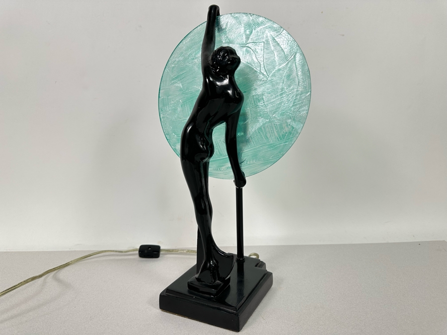 Sarsaparilla Art Deco Revival Lamp After Frankart Design 15H [Photo 5]