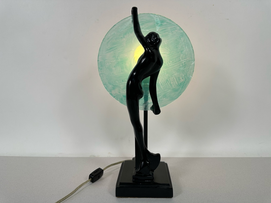 Sarsaparilla Art Deco Revival Lamp After Frankart Design 15H [Photo 15]