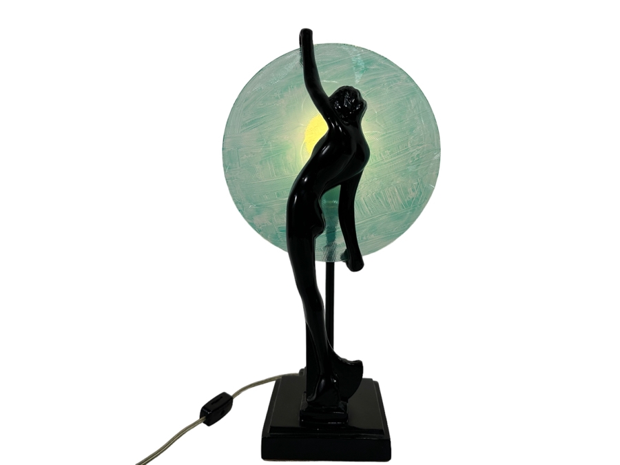 Sarsaparilla Art Deco Revival Lamp After Frankart Design 15H [Photo 2]