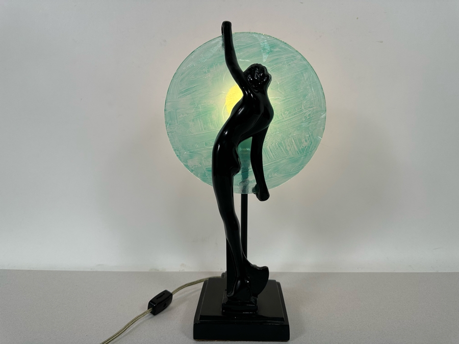 Sarsaparilla Art Deco Revival Lamp After Frankart Design 15H [Photo 14]