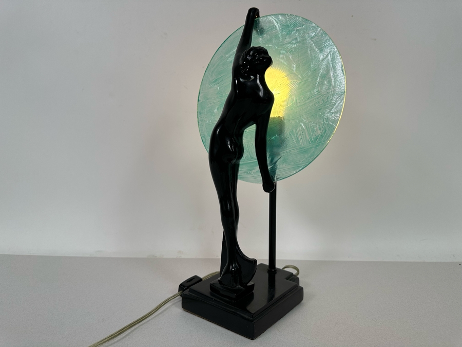 Sarsaparilla Art Deco Revival Lamp After Frankart Design 15H [Photo 16]
