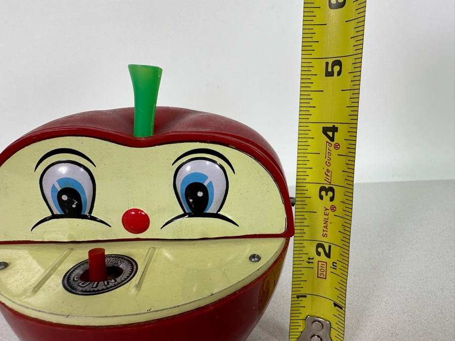 Vintage Japanese Mechanical Wind Up Apple Bank By Yone Working No 2185 Working 5W X 5H [Photo 10]