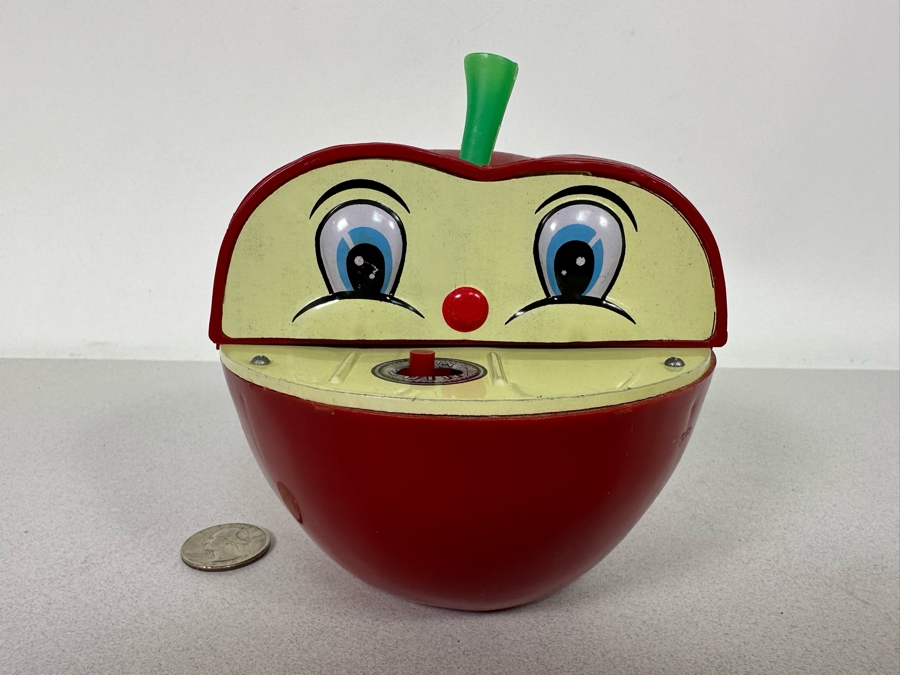 Vintage Japanese Mechanical Wind Up Apple Bank By Yone Working No 2185 Working 5W X 5H [Photo 3]