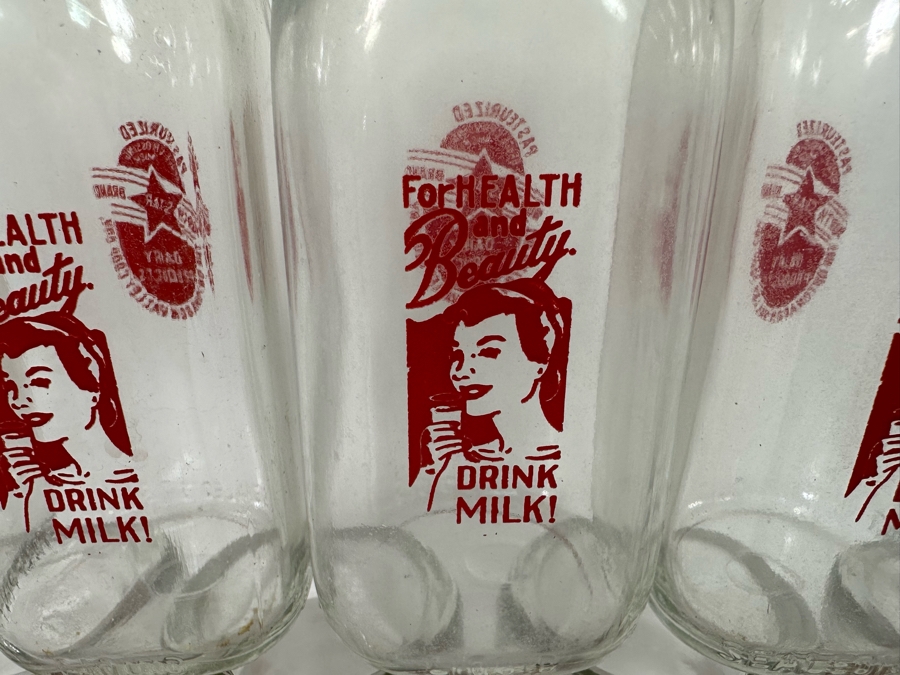 (15) Vintage For Health And Beauty Drink Milk Small Milk Bottles North Star Brand Spruce Crossing Mich 5.5H [Photo 4]