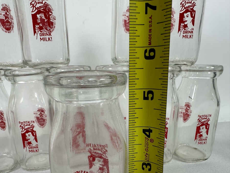 (15) Vintage For Health And Beauty Drink Milk Small Milk Bottles North Star Brand Spruce Crossing Mich 5.5H [Photo 8]