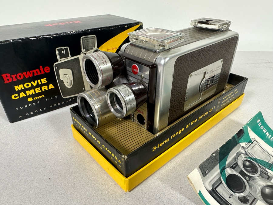 Kodak Brownie 8mm Movie Camera With Original Box And Manual 3-Lens [Photo 4]