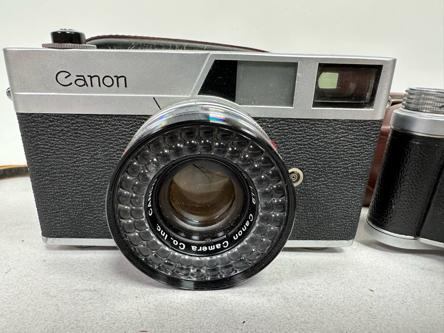 Vintage Canon Canonet Film Camera With EE Electric Eye Lens And Vintage German Altissa Altix Film Camera [Photo 4]