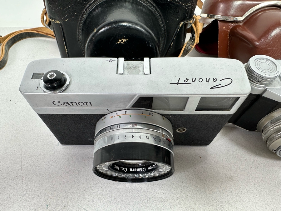 Vintage Canon Canonet Film Camera With EE Electric Eye Lens And Vintage German Altissa Altix Film Camera [Photo 8]