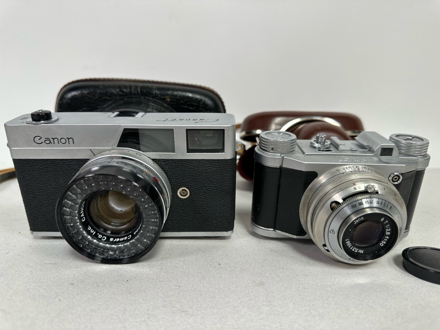 Vintage Canon Canonet Film Camera With EE Electric Eye Lens And Vintage German Altissa Altix Film Camera [Photo 3]