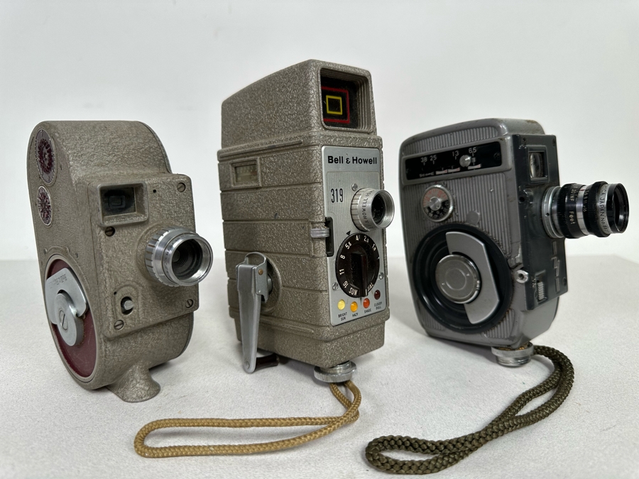 3 Vintage Movie Film Cameras: Yashica-8 Motion Film Camera And A Pair Of Bell & Howell Motion Film Cameras  [Photo 3]