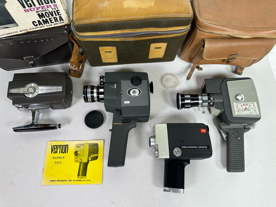Collection Of Four Vintage Movie Motion Film Cameras [Photo 2]