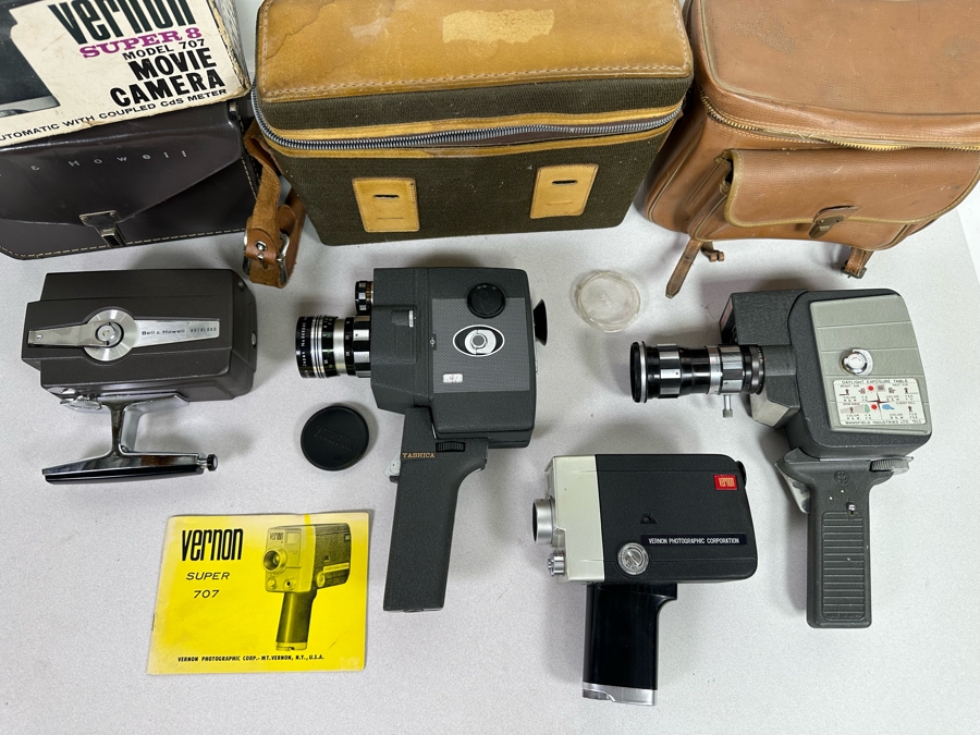 Collection Of Four Vintage Movie Motion Film Cameras [Photo 3]