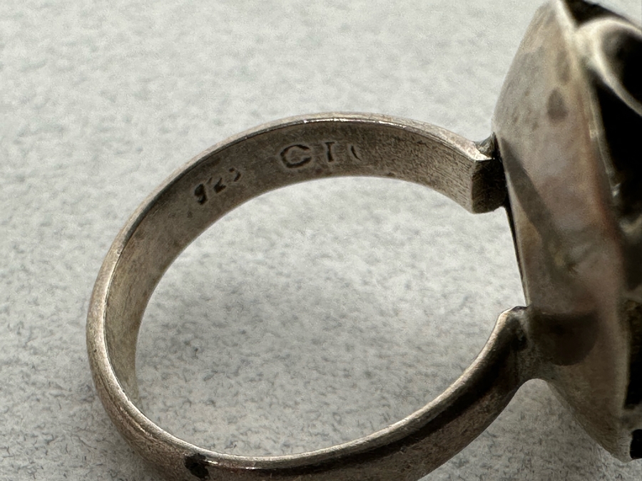 Sterling Silver Cabochon Turquoise Ring Size 5 5.6g [Photo 7]